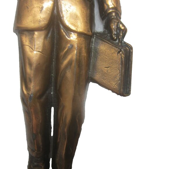 Vintage Copper finish Figure Traveling Door to Door Salesman 50s Midcentury Mod - Picture 6 of 8